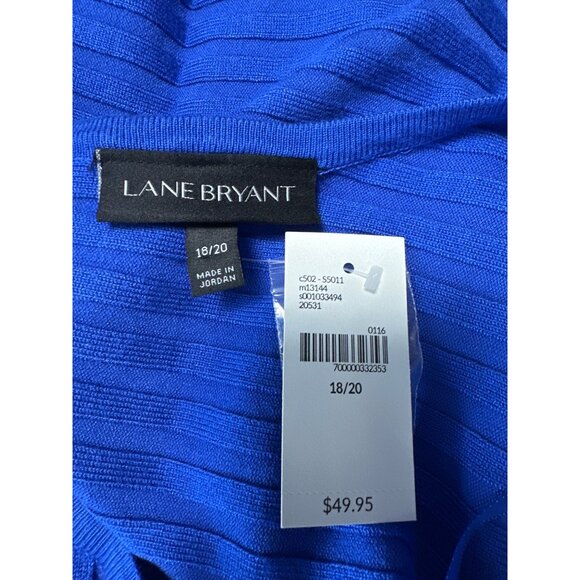 Lane Bryant Womens Blue Ribbed 3/4 Sleeve Top Keyhole Back Sweater Size 18/20 - Picture 6 of 10